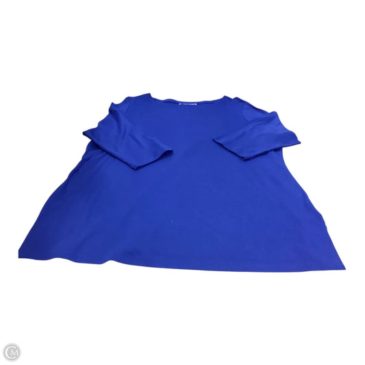 Tunic 3/4 Sleeve By Karen Scott In Blue, Size: 3x