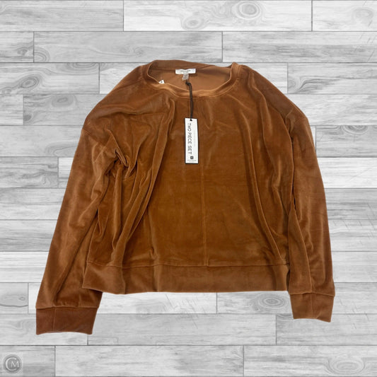 Top Long Sleeve By Cable And Gauge In Brown, Size: L