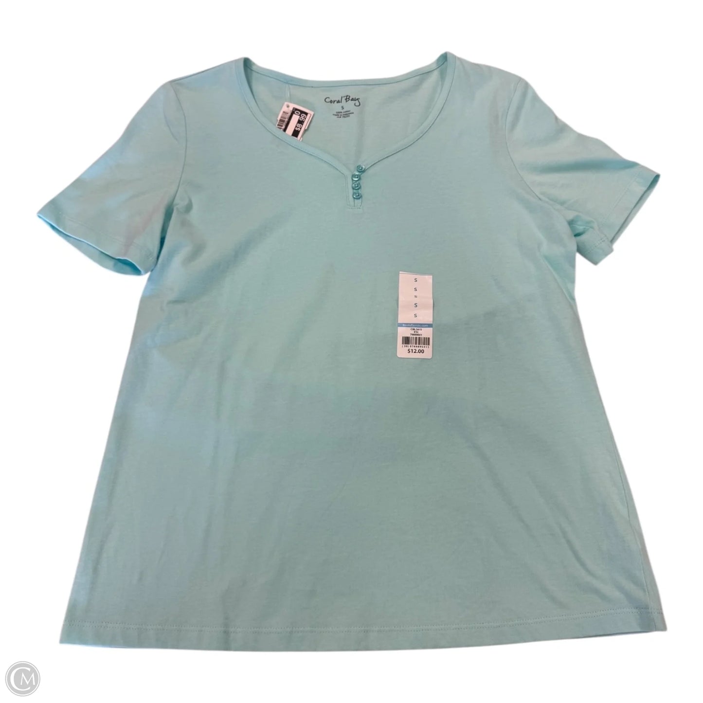 Top Short Sleeve By Coral Bay In Green, Size: S