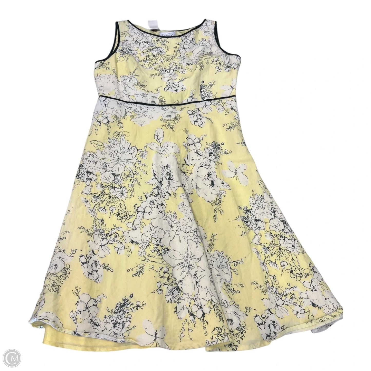 Dress Casual Short By Adrianna Papell In Yellow, Size: 14