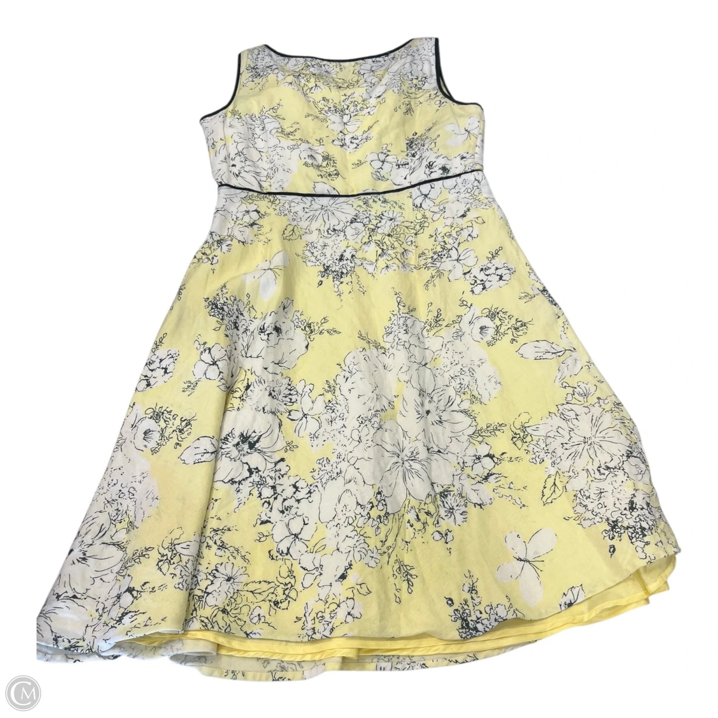 Dress Casual Short By Adrianna Papell In Yellow, Size: 14