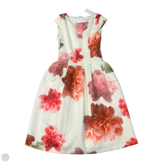 Dress Casual Short By Calvin Klein In Floral Print, Size: S