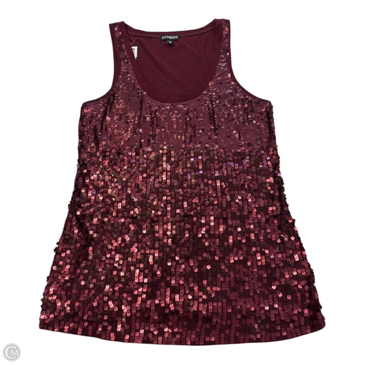 Top Sleeveless By Express In Maroon, Size: Xs