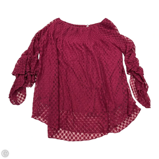 Top Long Sleeve By Ny Collection In Maroon, Size: M
