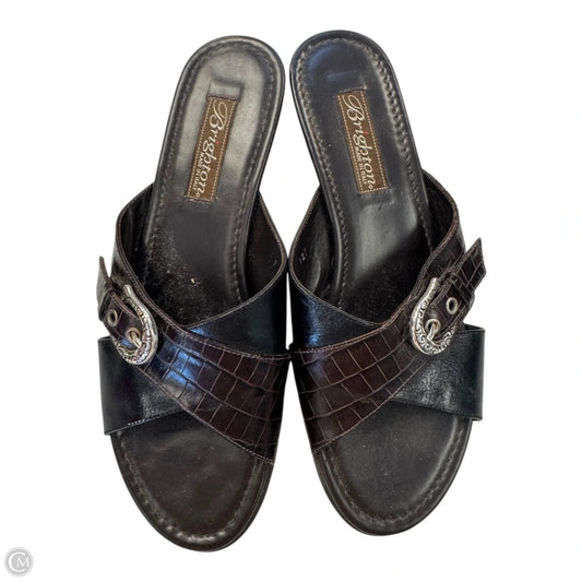 Shoes Heels Wedge By Brighton In Brown, Size: 7