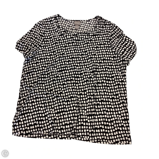 Top Short Sleeve By Chicos In Black & White, Size: Xl