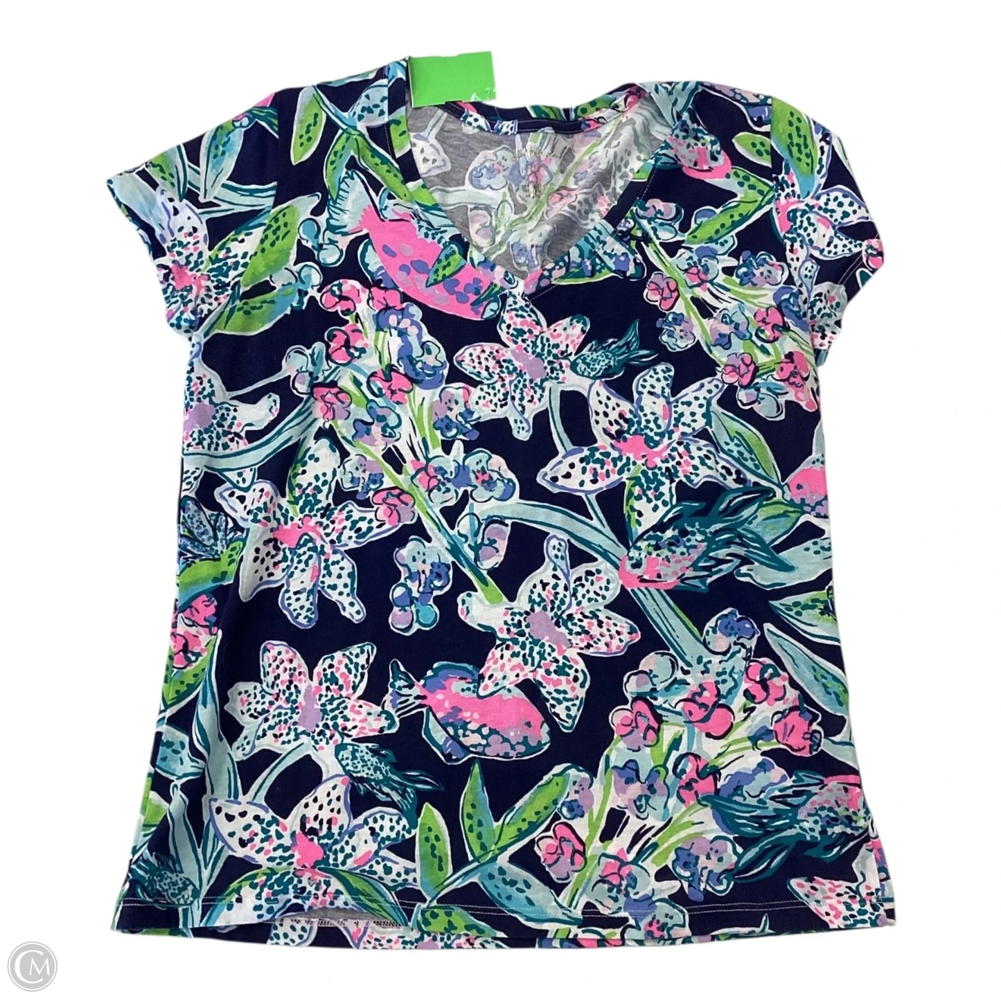 Top Short Sleeve Designer By Lilly Pulitzer In Floral Print, Size: M