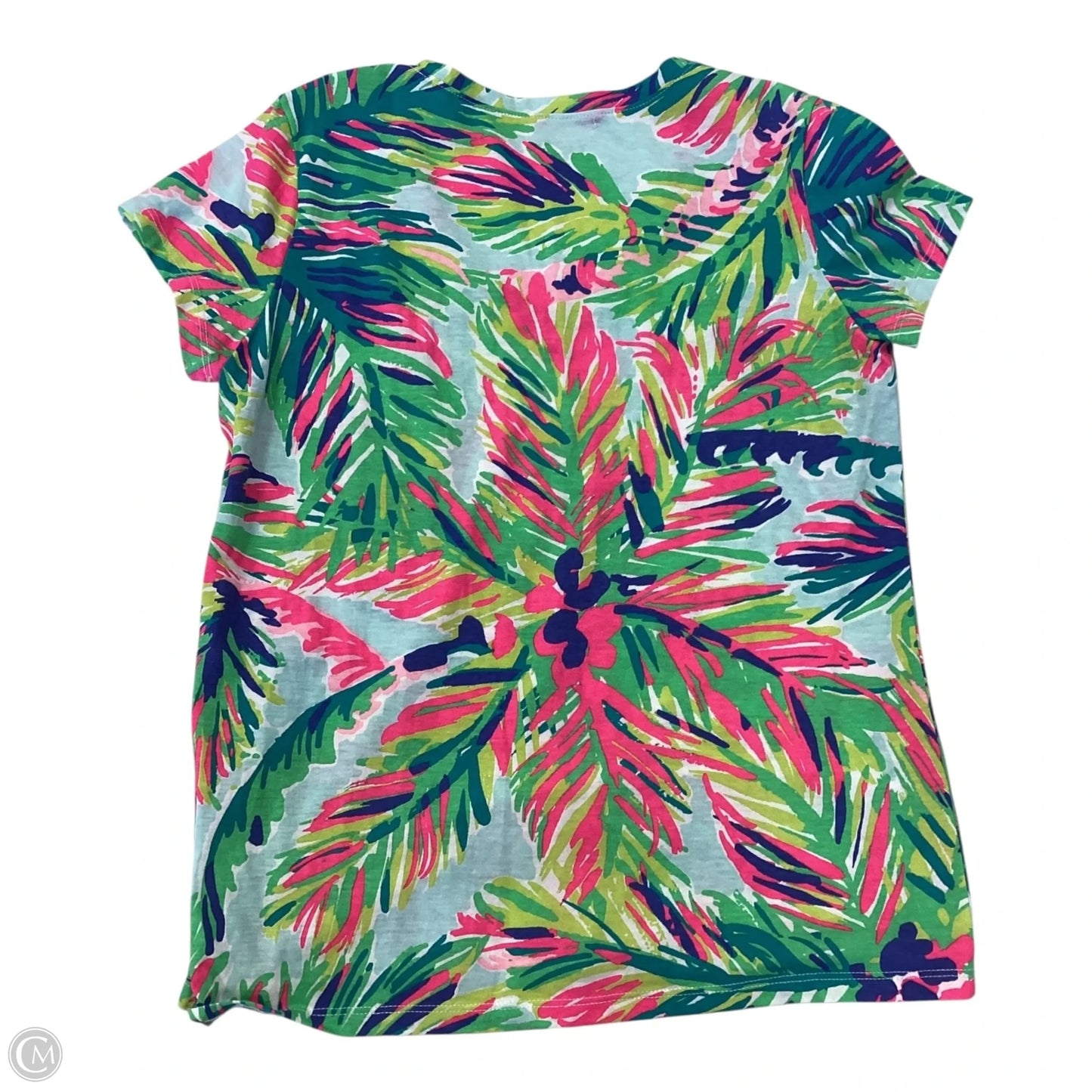 Top Short Sleeve Designer By Lilly Pulitzer In Tropical Print, Size: M