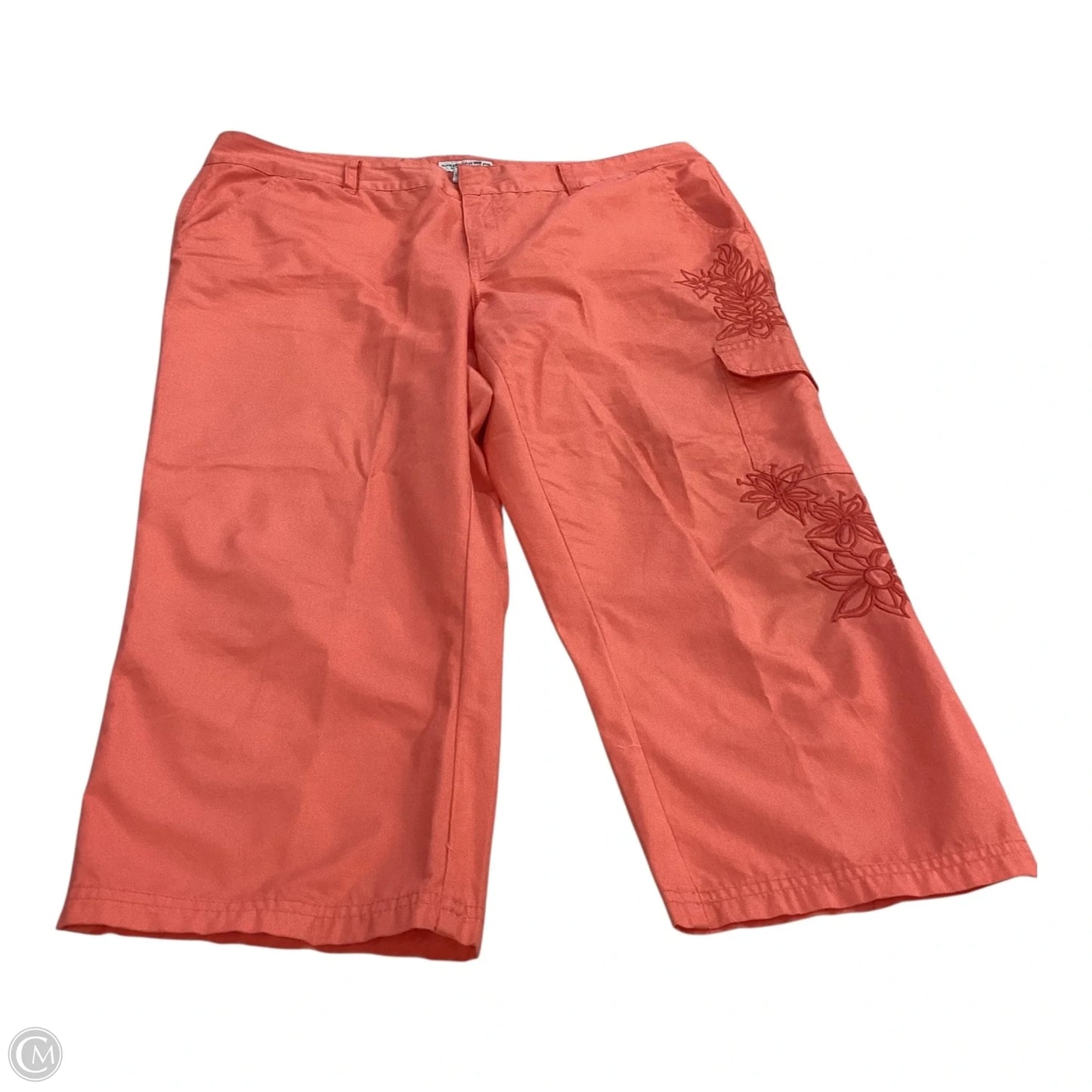 Capris By Caribbean Joe In Orange, Size: 14