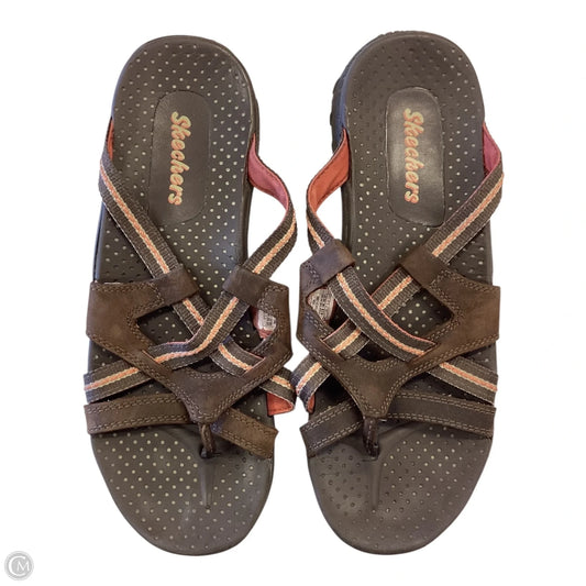 Sandals Flats By Skechers In Brown, Size: 8