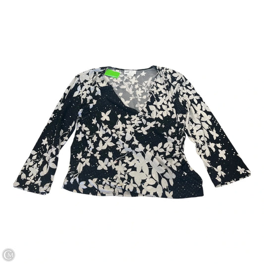 Top Long Sleeve By Jbs In Black & White, Size: L