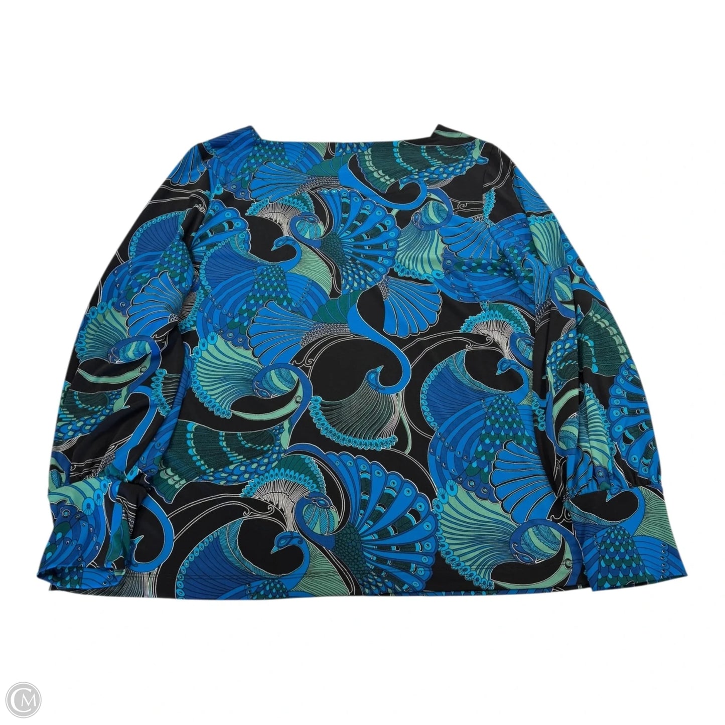 Top Long Sleeve By Chicos In Blue & Green, Size: Xl
