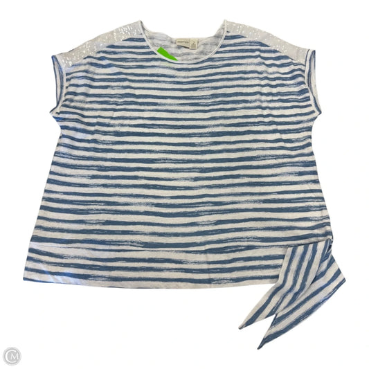 Top 2pc Short Sleeve By Chicos In Striped Pattern, Size: 2 (Large)