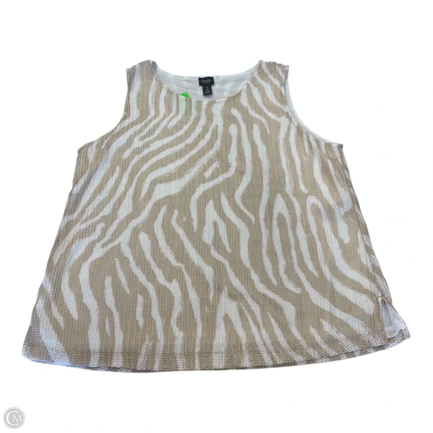 Top Short Sleeve By Chicos In Tan, Size: Xl