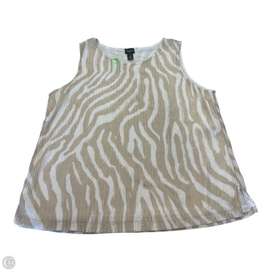 Top Short Sleeve By Chicos In Tan, Size: Xl