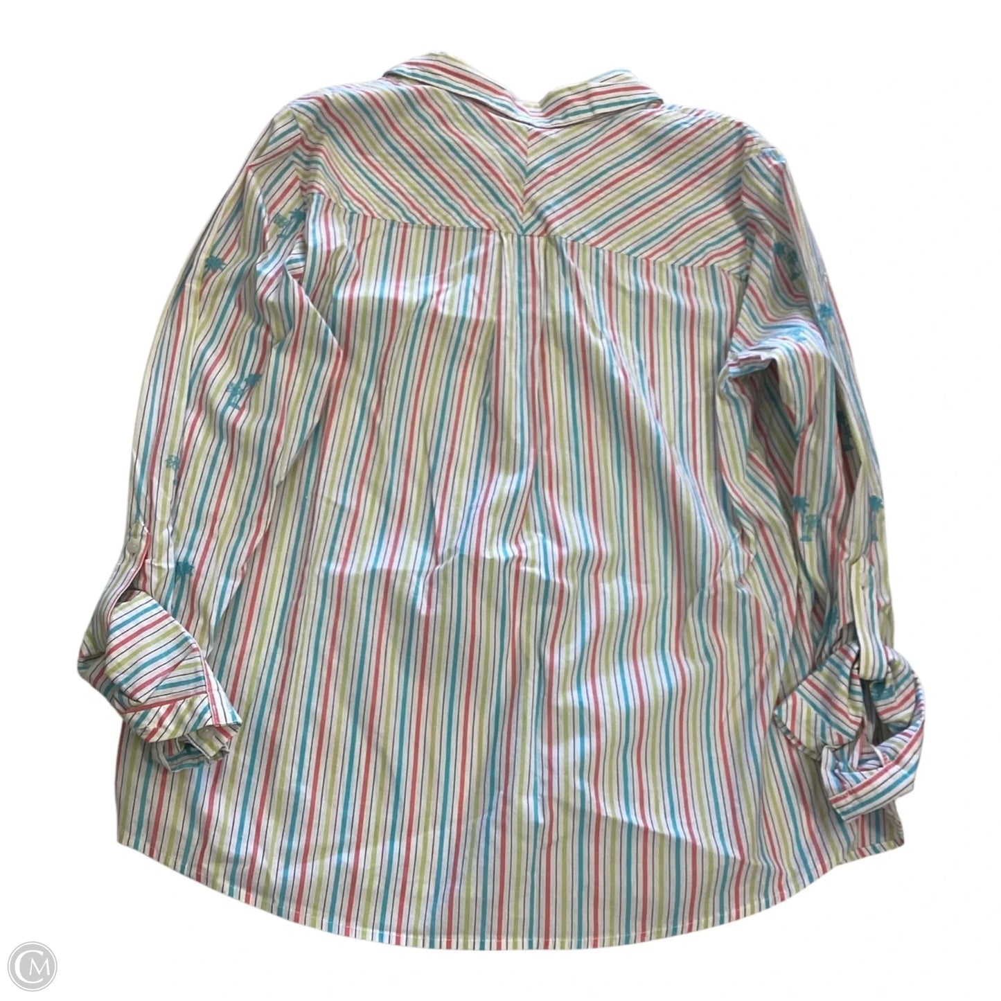 Top Long Sleeve By Rafaella In Striped Pattern, Size: L