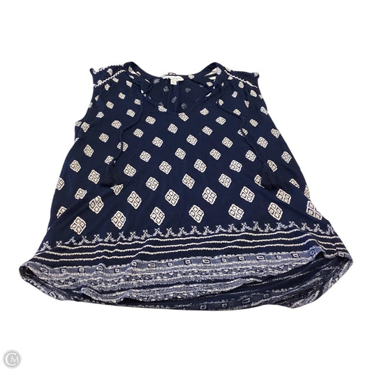 Top Sleeveless By Lucky Brand In Navy, Size: M