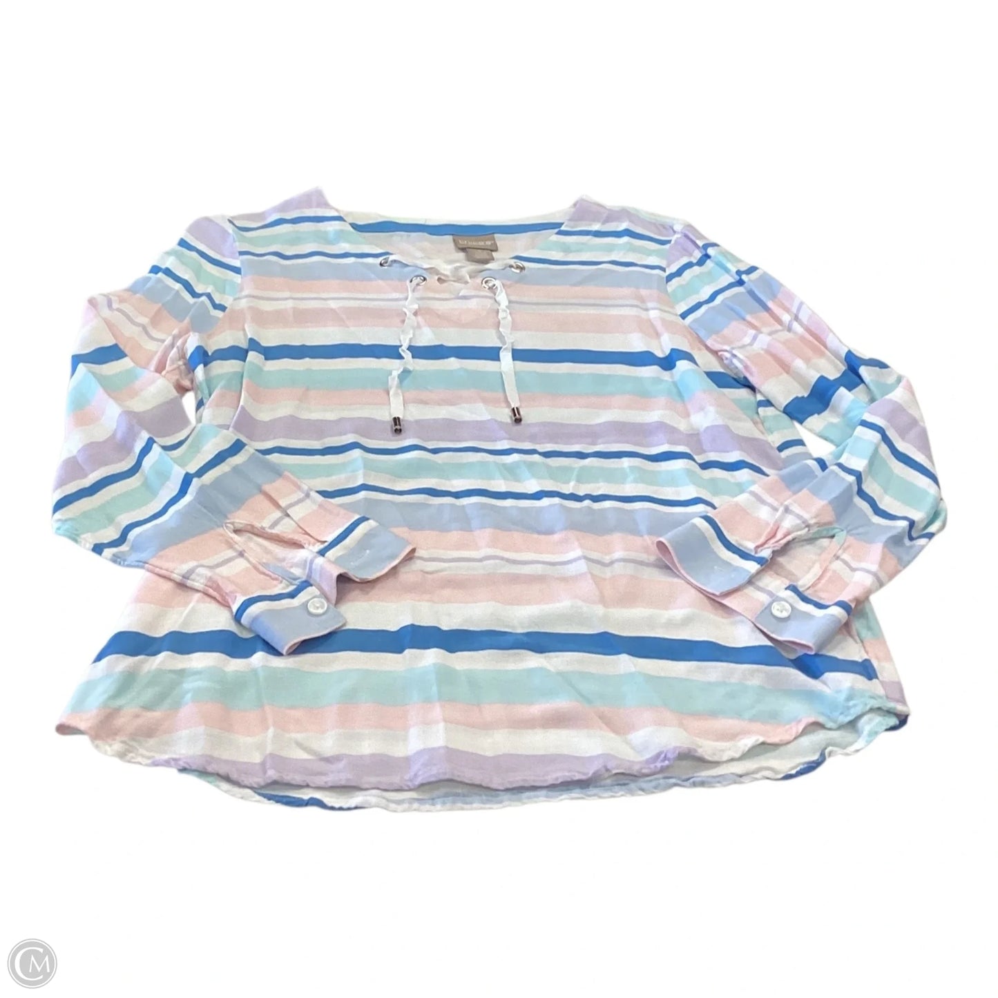 Top Long Sleeve By Chicos In Striped Pattern, Size: M