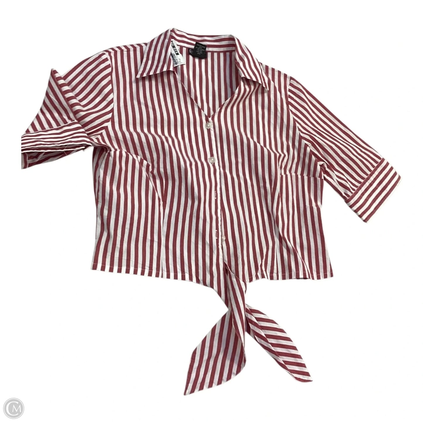 Top 3/4 Sleeve By Rafaella In Striped Pattern, Size: 12