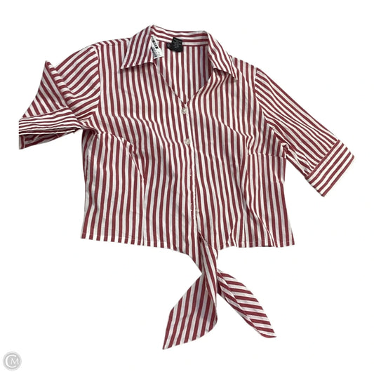 Top 3/4 Sleeve By Rafaella In Striped Pattern, Size: 12