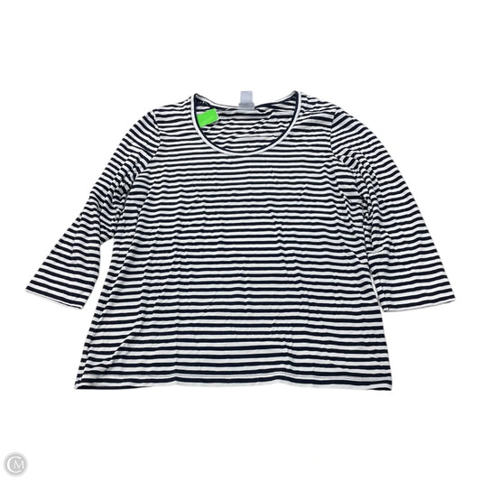 Top Long Sleeve By Chicos In Striped Pattern, Size: L