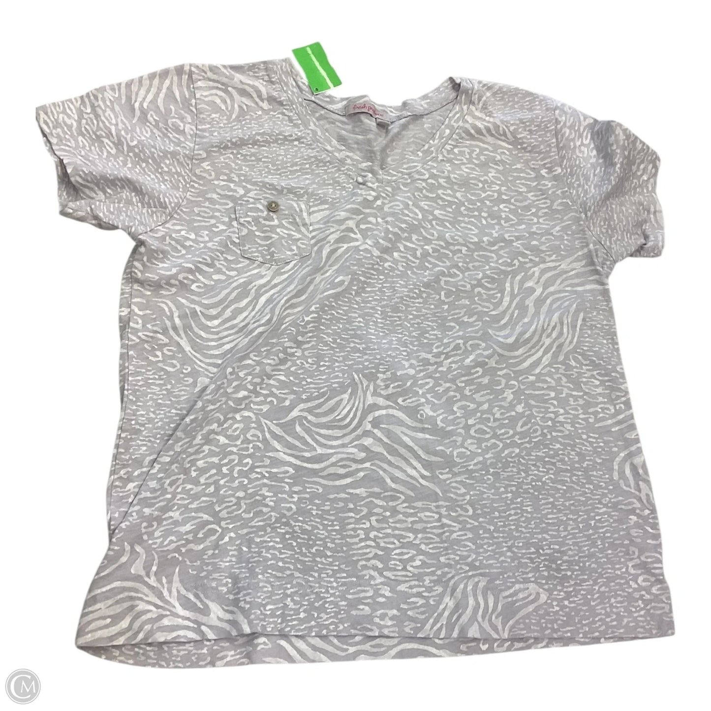 Top Sleeveless By Fresh Produce In Grey & White, Size: L