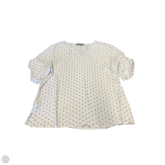 Top Short Sleeve By Loft In Polkadot Pattern, Size: L