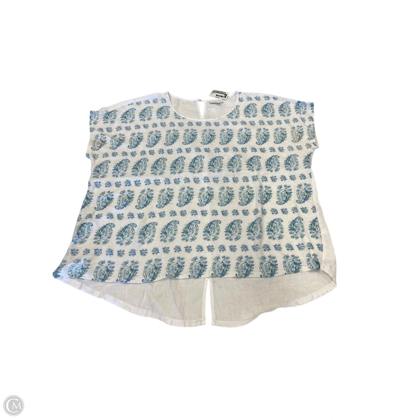 Top Short Sleeve By J. Jill In Blue & White, Size: M