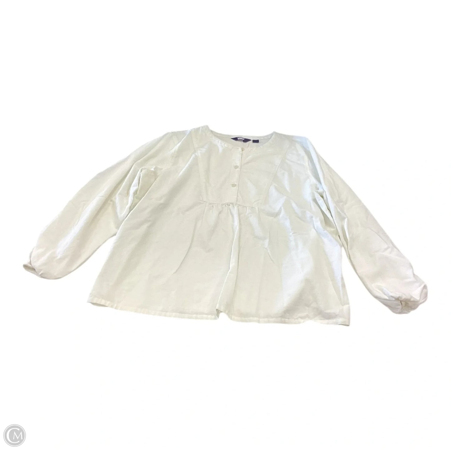 Top Long Sleeve By Lands End In White, Size: L