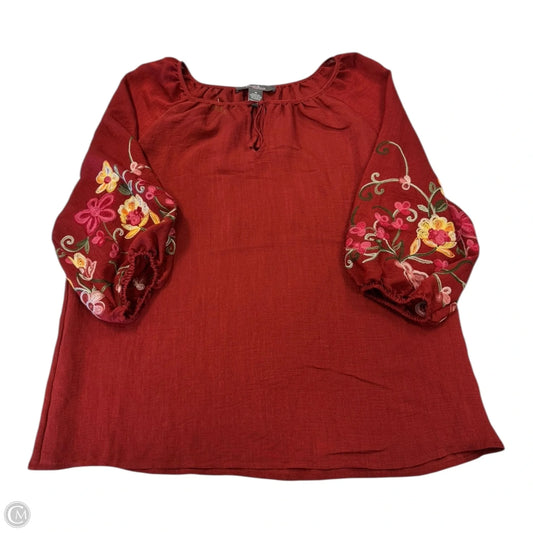 Top 3/4 Sleeve By Cmc In Orange, Size: M