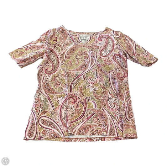 Top Short Sleeve By Talbots In Paisley Print, Size: M
