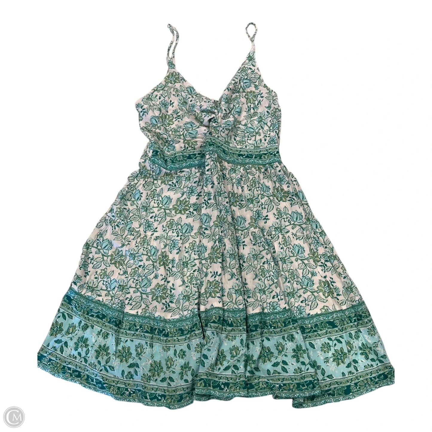 Dress Casual Short By Mi Ami In Green & White, Size: M