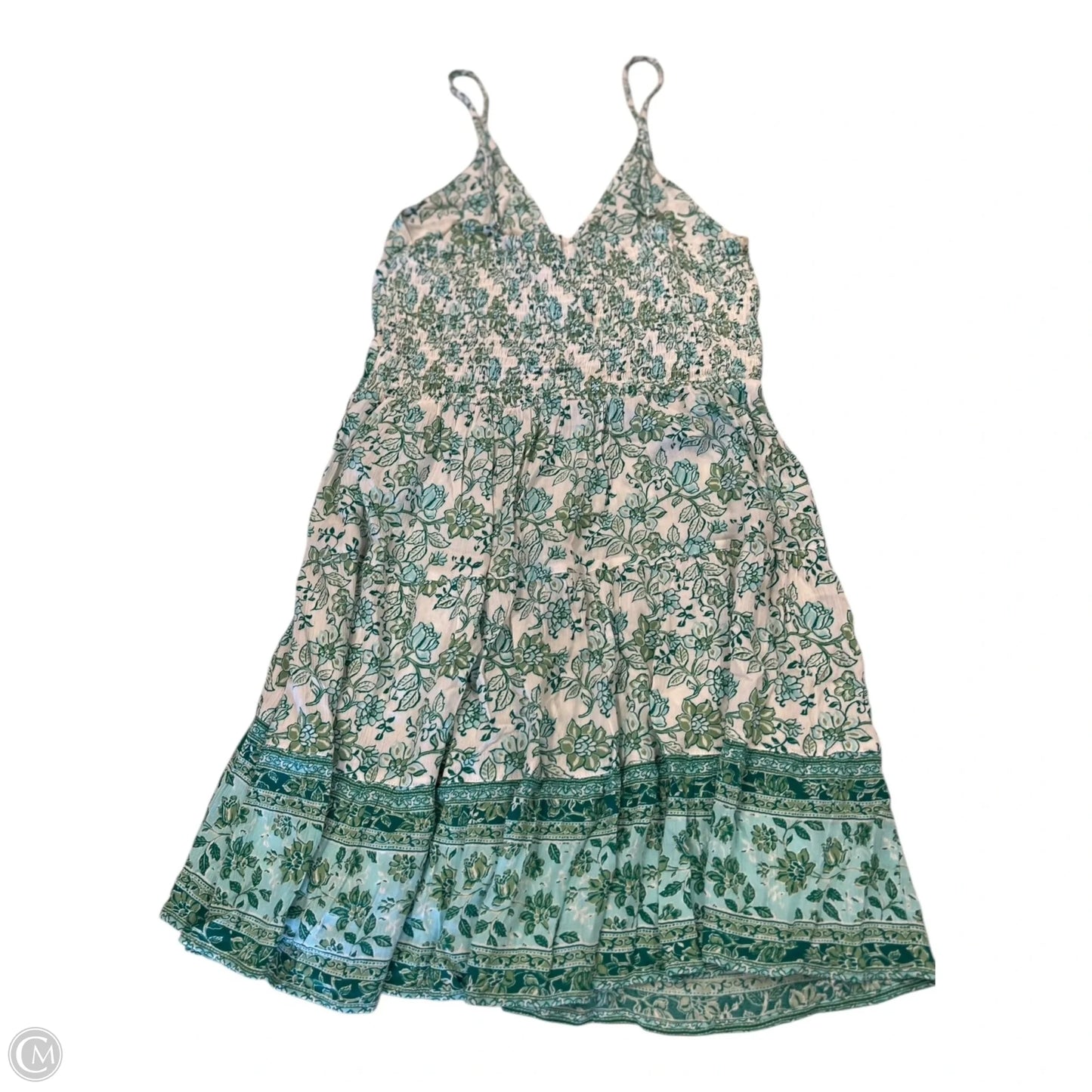 Dress Casual Short By Mi Ami In Green & White, Size: M