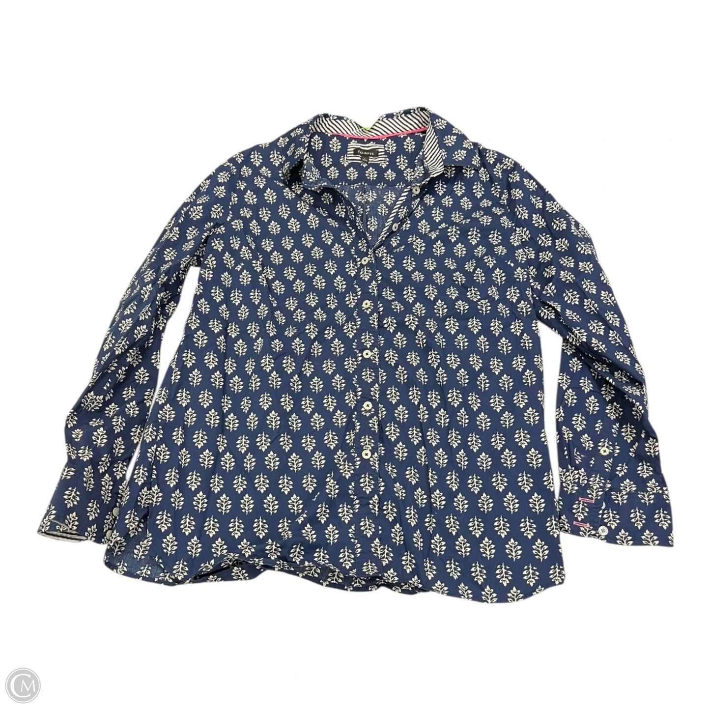 Top Long Sleeve By Talbots In Navy, Size: L