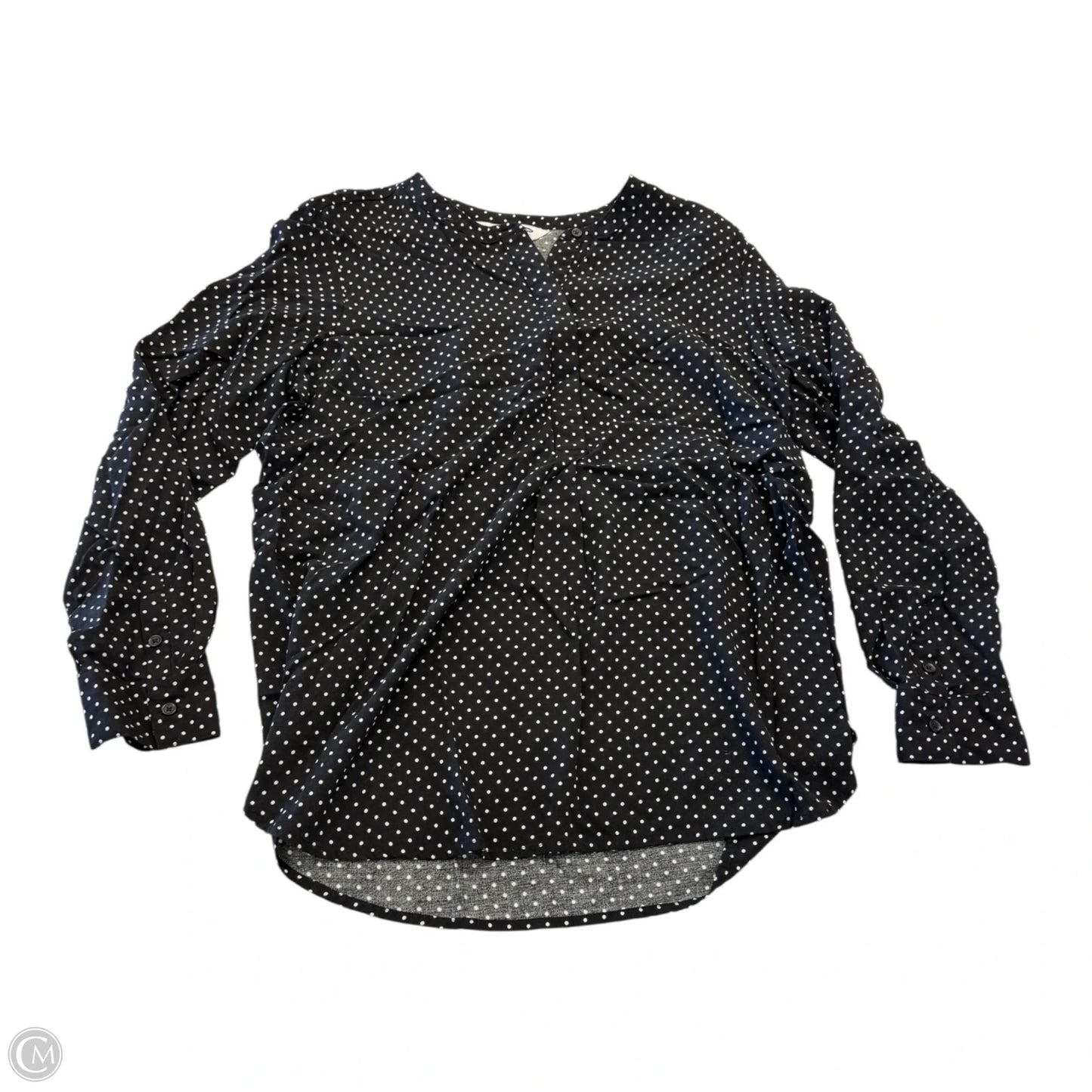 Top Long Sleeve By Old Navy In Polkadot Pattern, Size: L