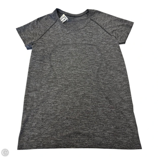 Athletic Top Short Sleeve By Lululemon In Grey, Size: L