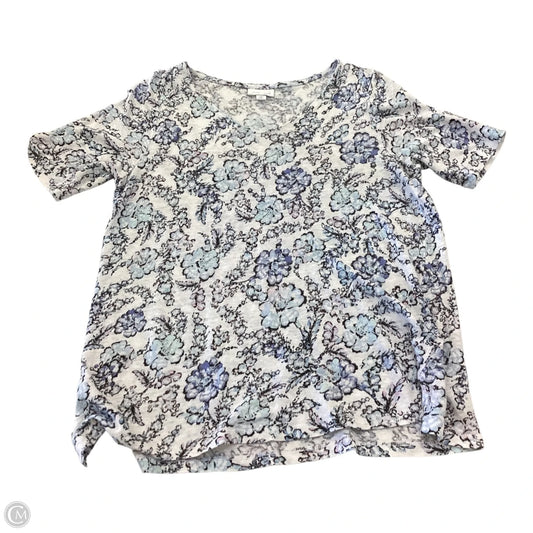 Top Short Sleeve By J. Jill In Floral Print, Size: M
