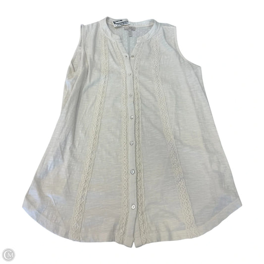 Top Sleeveless By Logo In Cream, Size: M