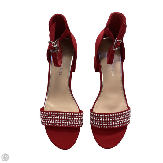 Sandals Heels Block By Juicy Couture In Red & Silver, Size: 7.5