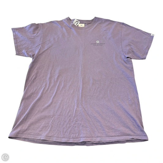 Top Short Sleeve By Simply Southern In Purple, Size: Xl