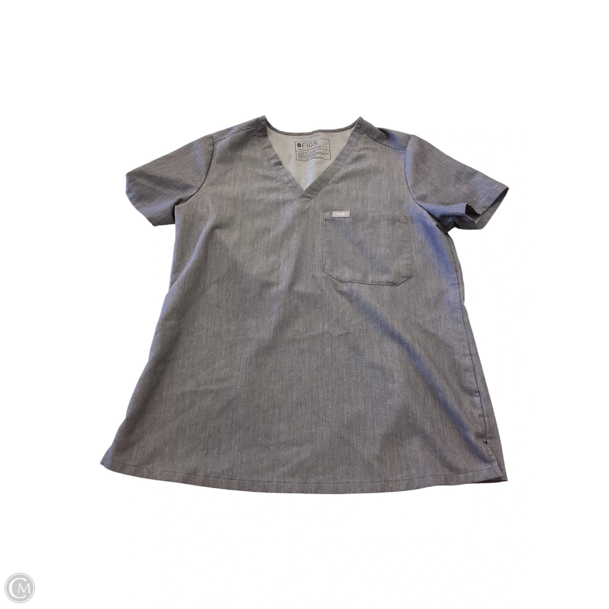 Top Short Sleeve By Figs In Grey, Size: S