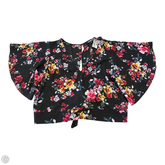 Blouse Short Sleeve By Express In Floral Print, Size: Xl