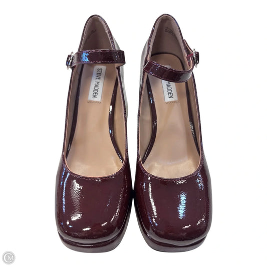 Shoes Heels Block By Steve Madden In Maroon, Size: 7.5