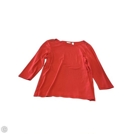 Top 3/4 Sleeve By Chicos In Red, Size: 1