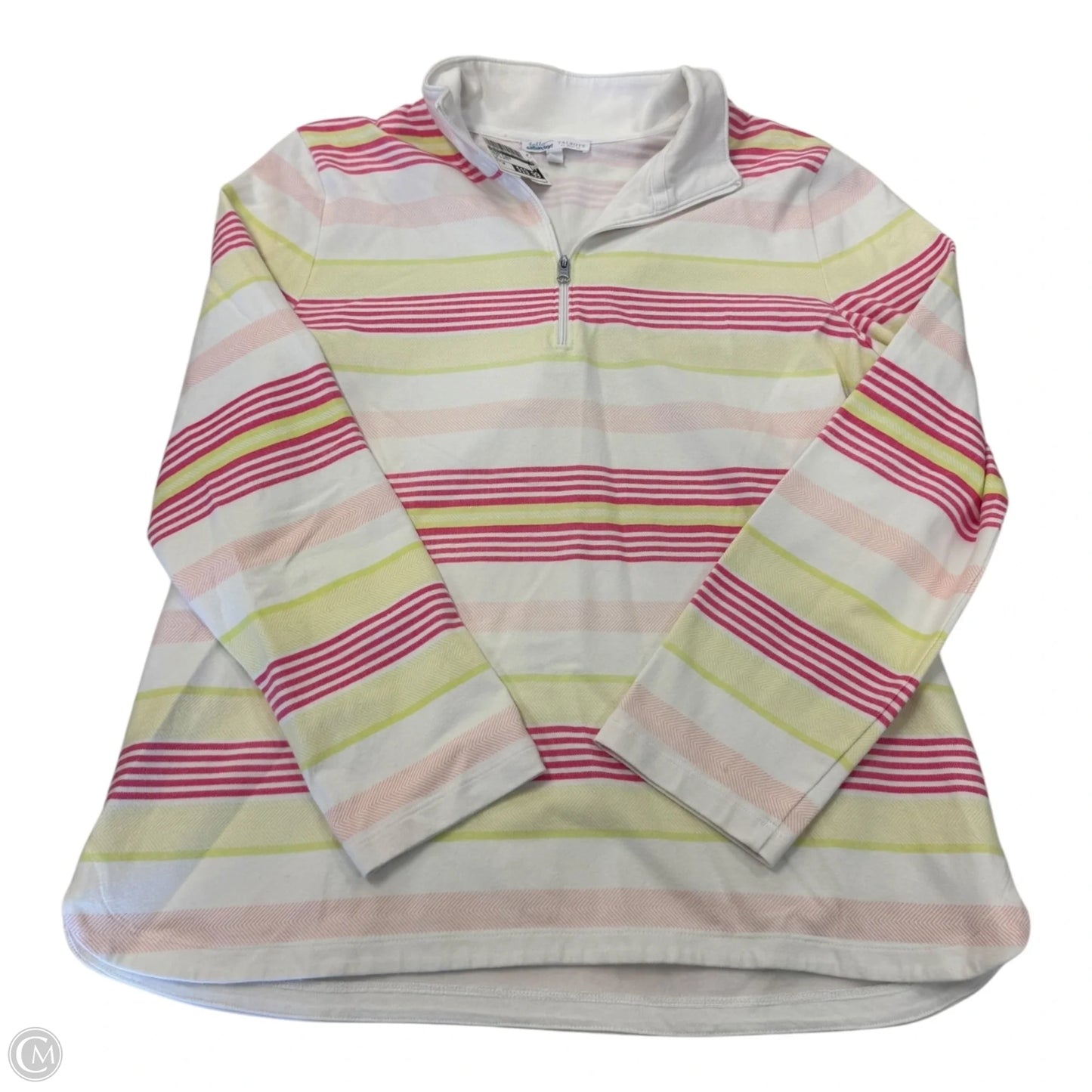 Jacket Fleece By Talbots In Pink & White, Size: Lp