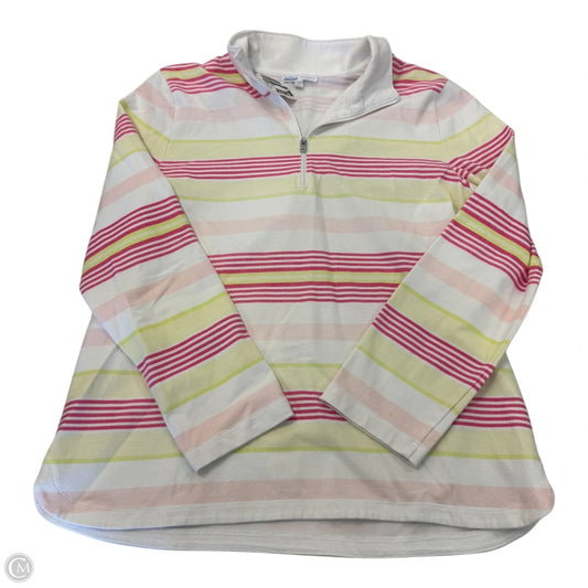 Jacket Fleece By Talbots In Pink & White, Size: Lp