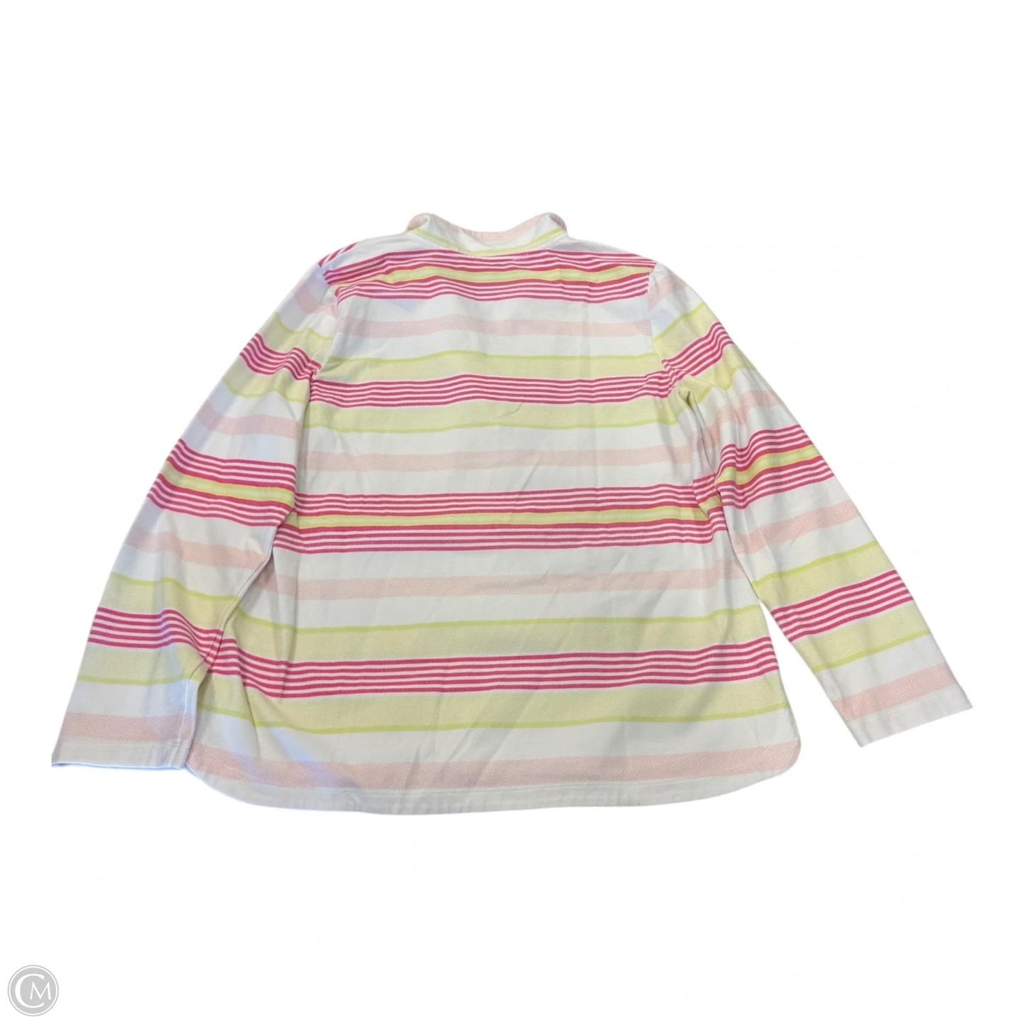 Jacket Fleece By Talbots In Pink & White, Size: Lp