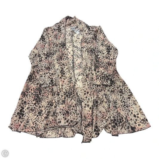 Cardigan By Multiples In Animal Print, Size: Xl