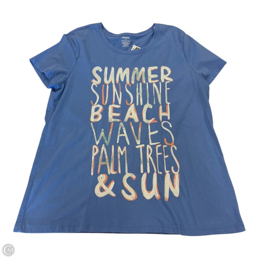 Top Short Sleeve By Clothes Mentor In Blue, Size: Xl