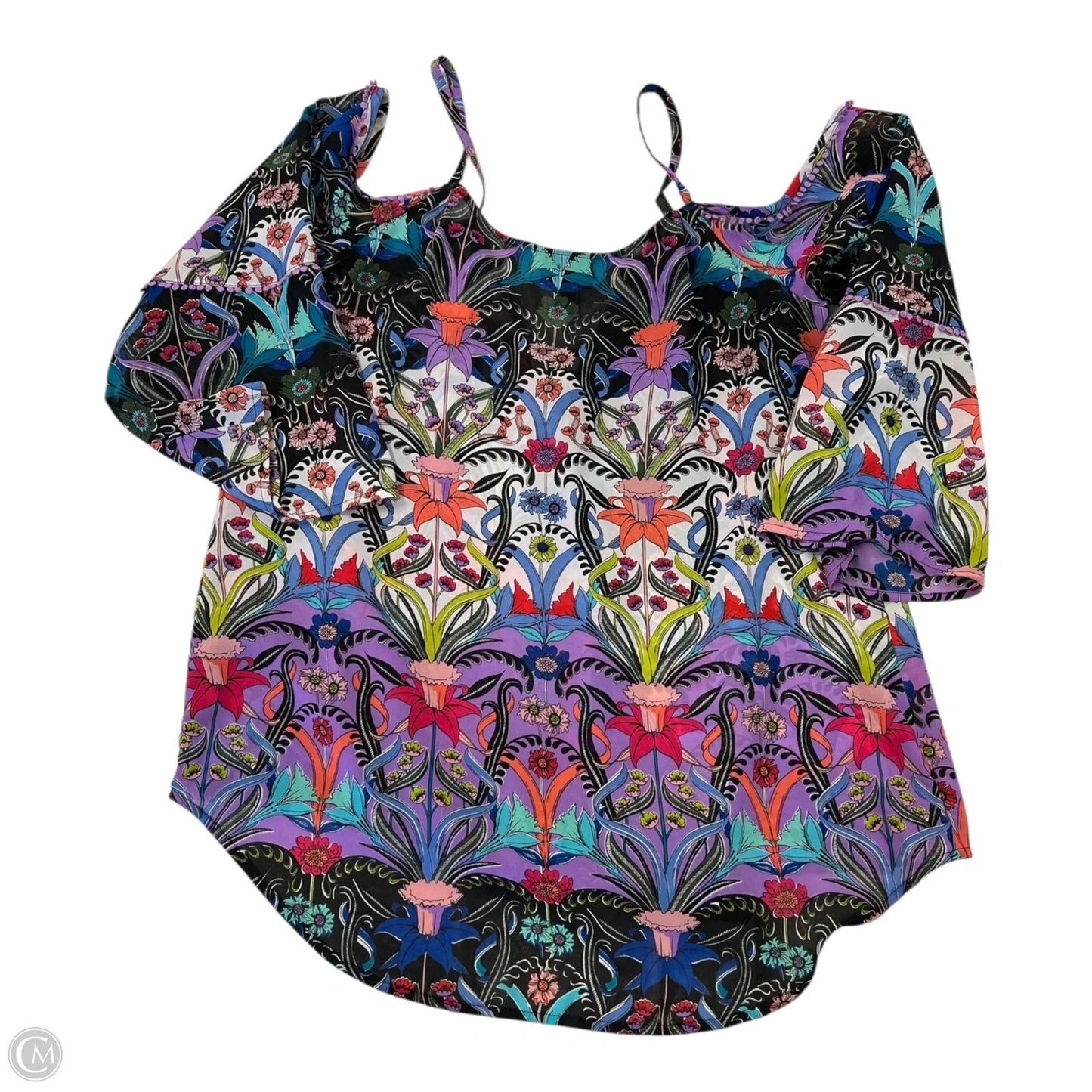 Top 3/4 Sleeve By Nicole In Floral Print, Size: M